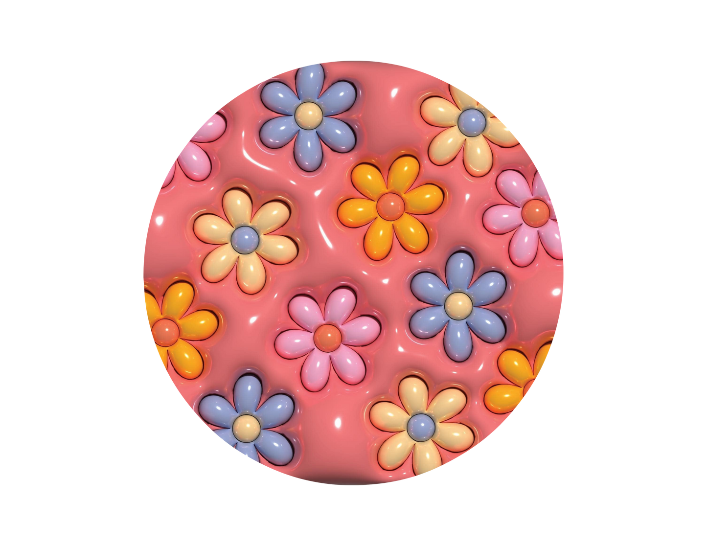 Colorful Daisy's-3D Puff Car Coaster