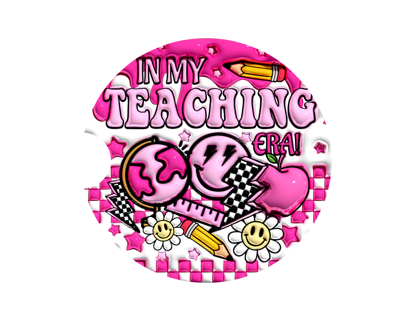 In My Teaching Era- 3D Puff Car Coaster