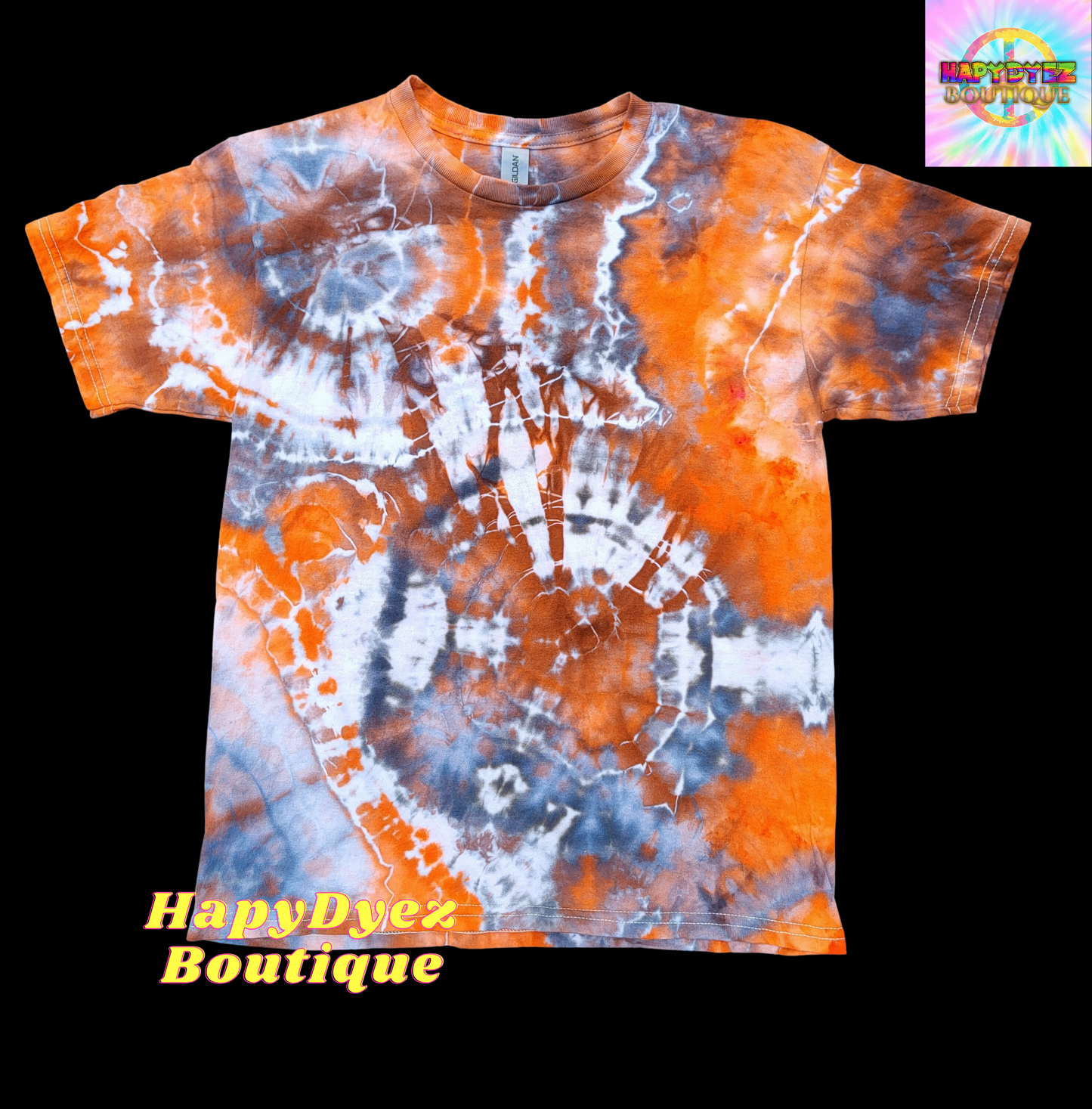 Geode Orange & Black- Ready to Ship- Size Youth Large