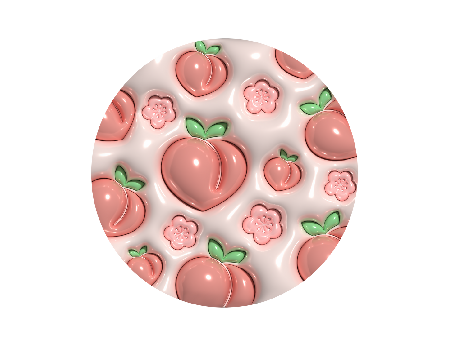 Peach- 3D Puff Car Coaster