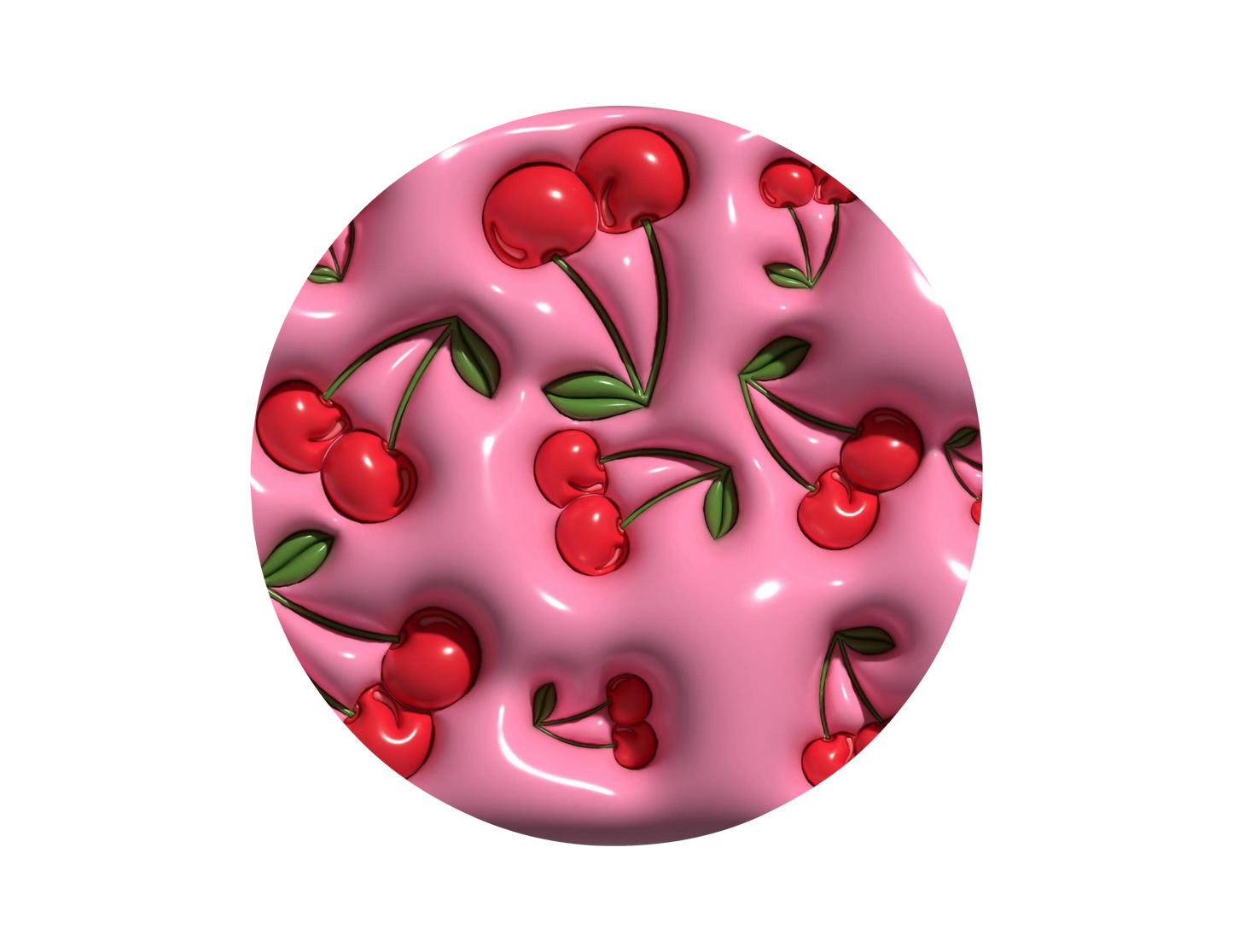 Cherries-3D Puff Car Coaster.