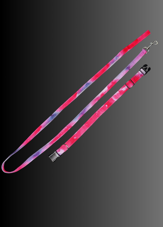 Pink Galaxy Leash & Collar Set- (Size Large)