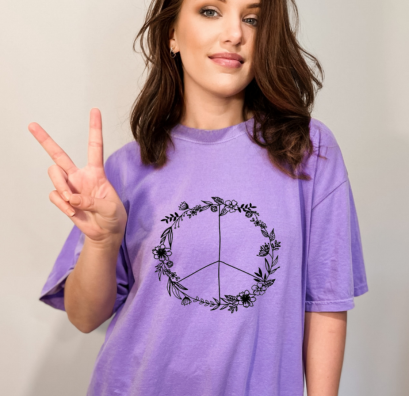 Floral Peace Sign-**Design**