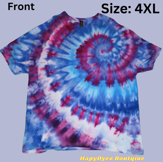Blue and Purple Spiral Tye Dye- Ready to Ship- Size Adult 4XL