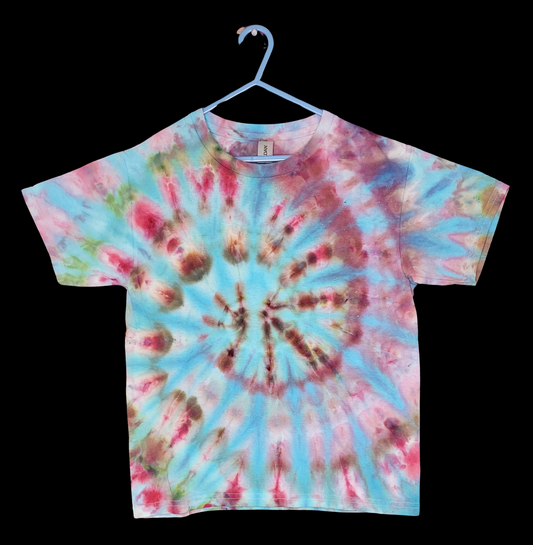 Blue & Pink Ice Dyed- Ready to Ship- Size Youth Small