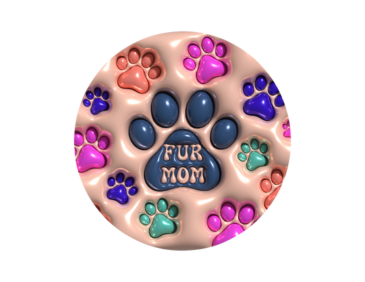 Fur Mom- 3D Puff Car Coaster