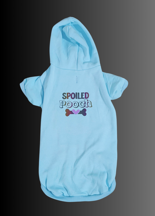 Spoiled Pooch Light Blue Dog Hoodie- Size 4X- Ready to Ship