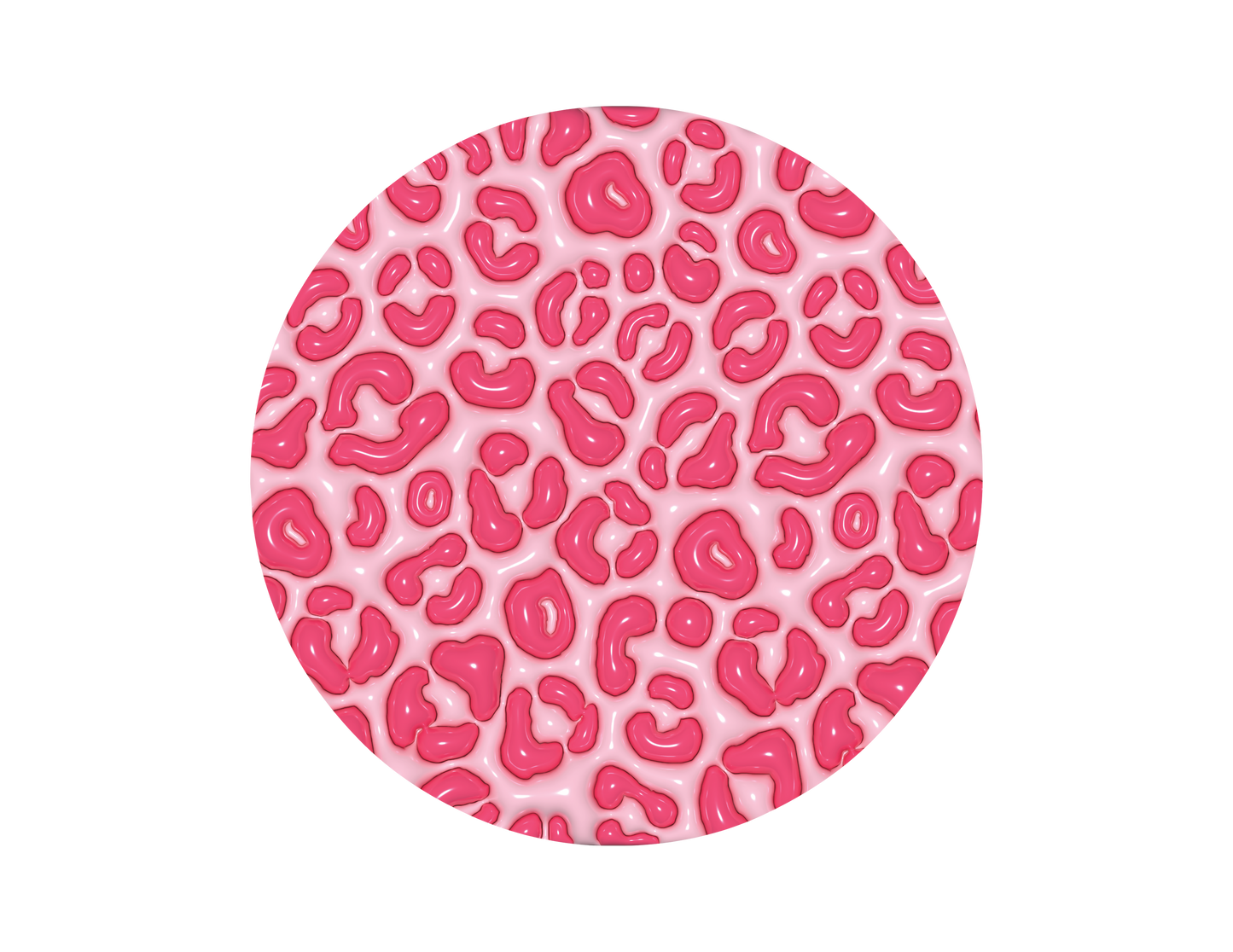 Pink Cheetah- 3D Puff Car Coaster