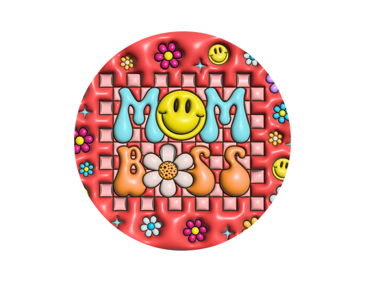 Retro Mom Boss-3D Puff Car Coaster