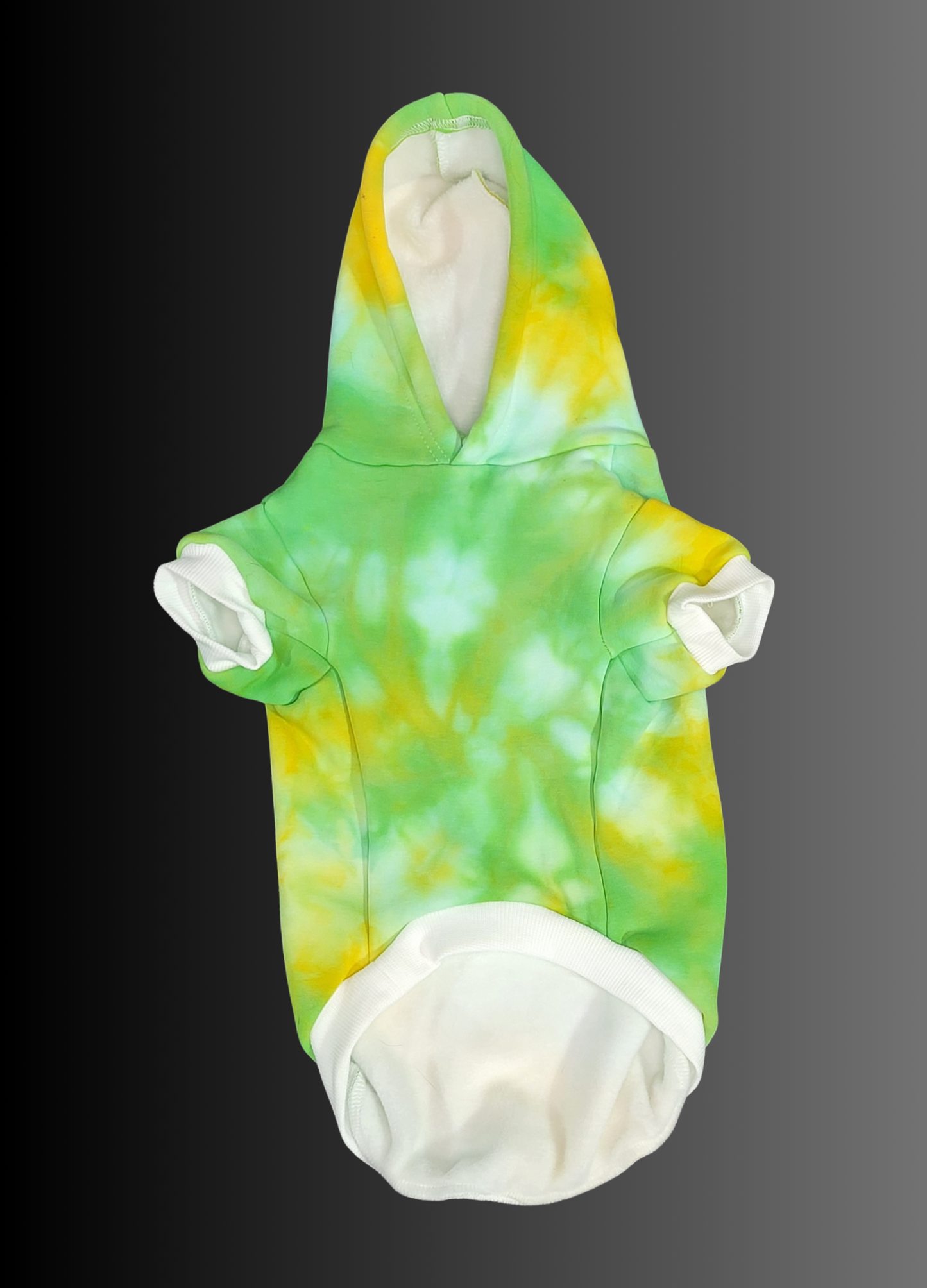 Green & Yellow Spiral Dog Hoodie- Size XL- Ready to Ship