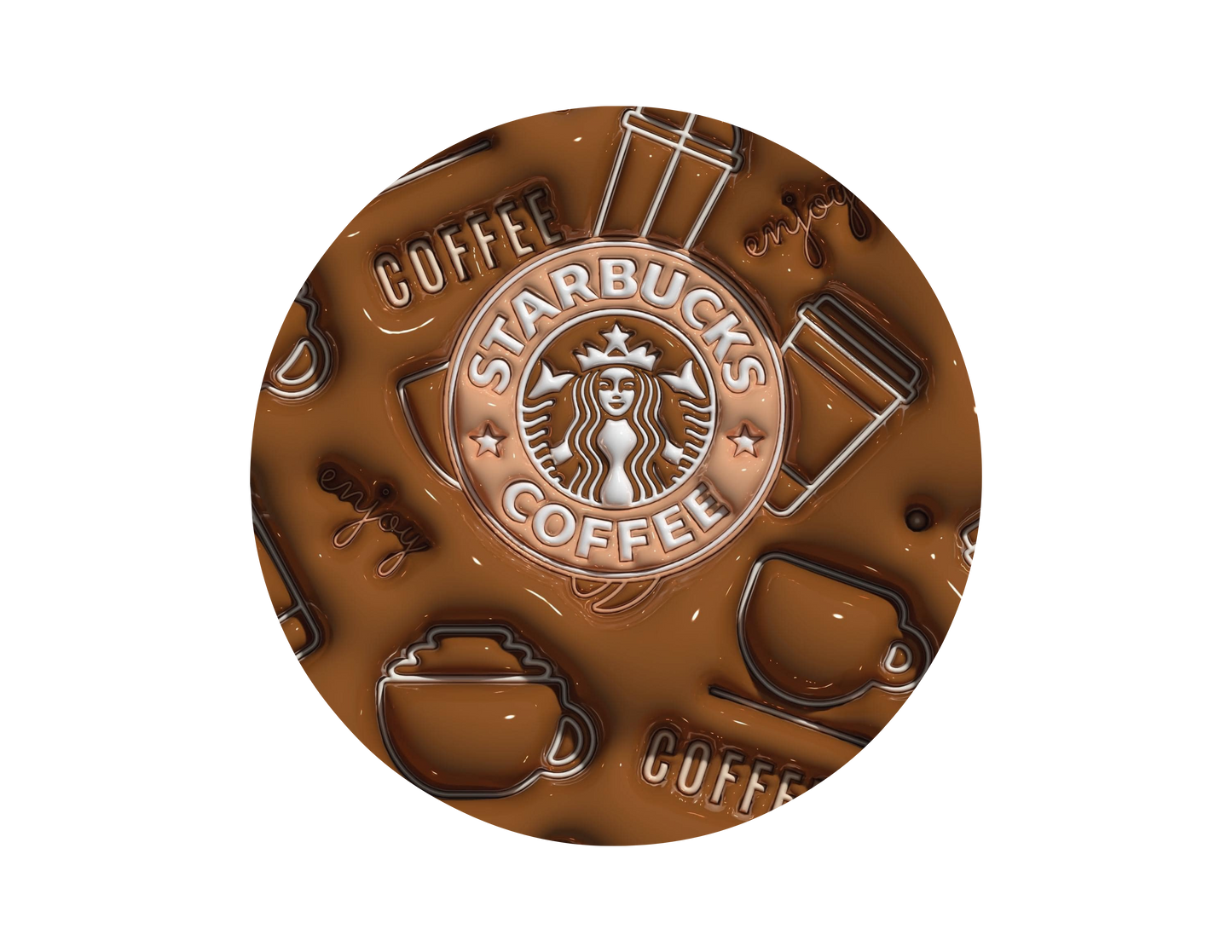 Starbucks Coffee- 3D Puff Car Coasters