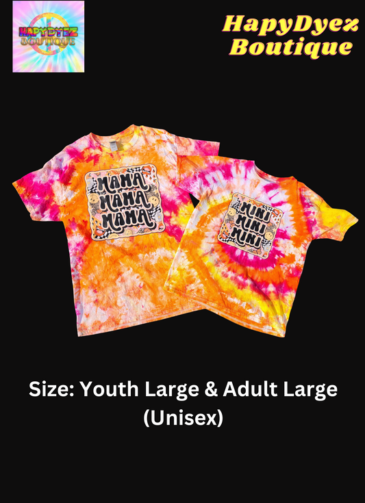 Mama & Mini Sunburst Tye Dye Matching T-Shirts- MARKED DOWN**Size Large & Youth Large