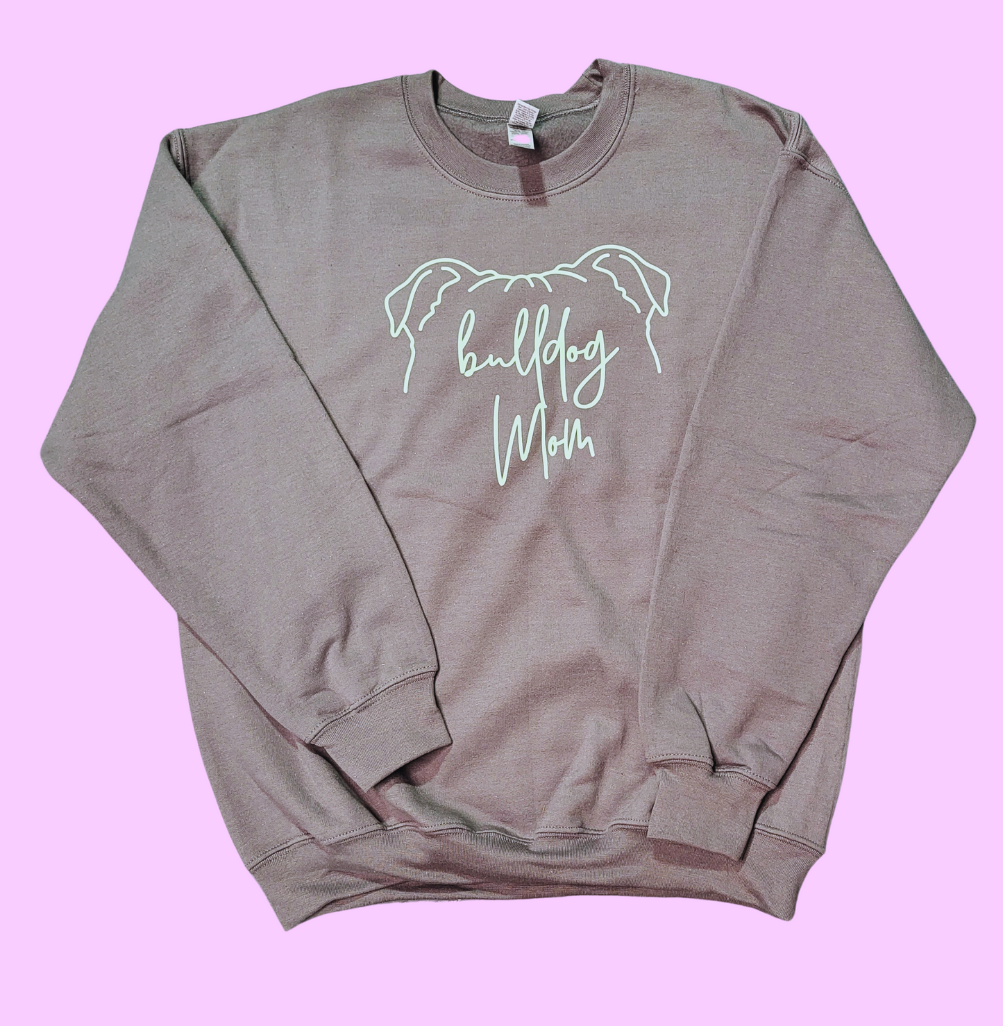 Bulldog Mom Crewneck Sweatshirt- MARKED DOWN**Ready to Ship- Size Adult Large