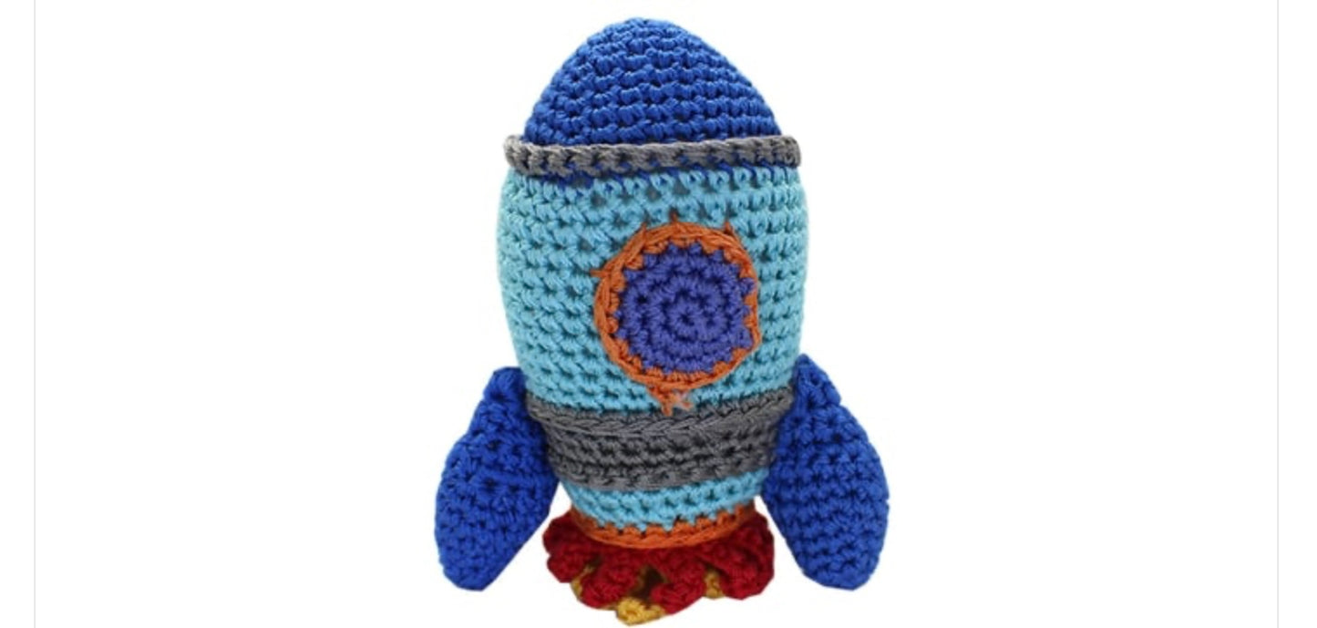 Rocket ship Organic Cotton Dog Toy