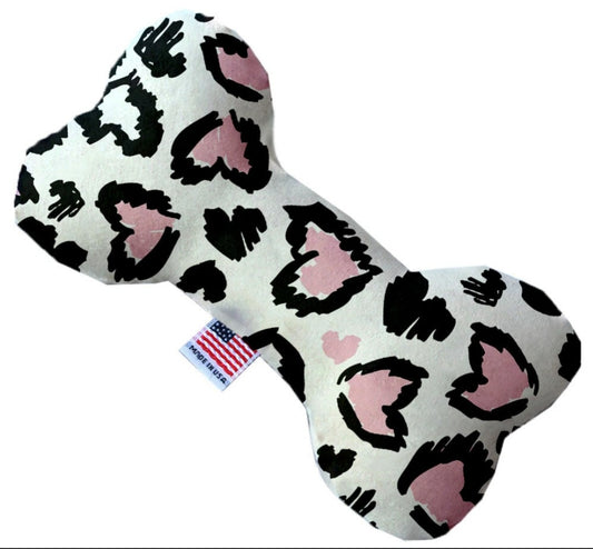 Leopard Heart Plush Dog Toy