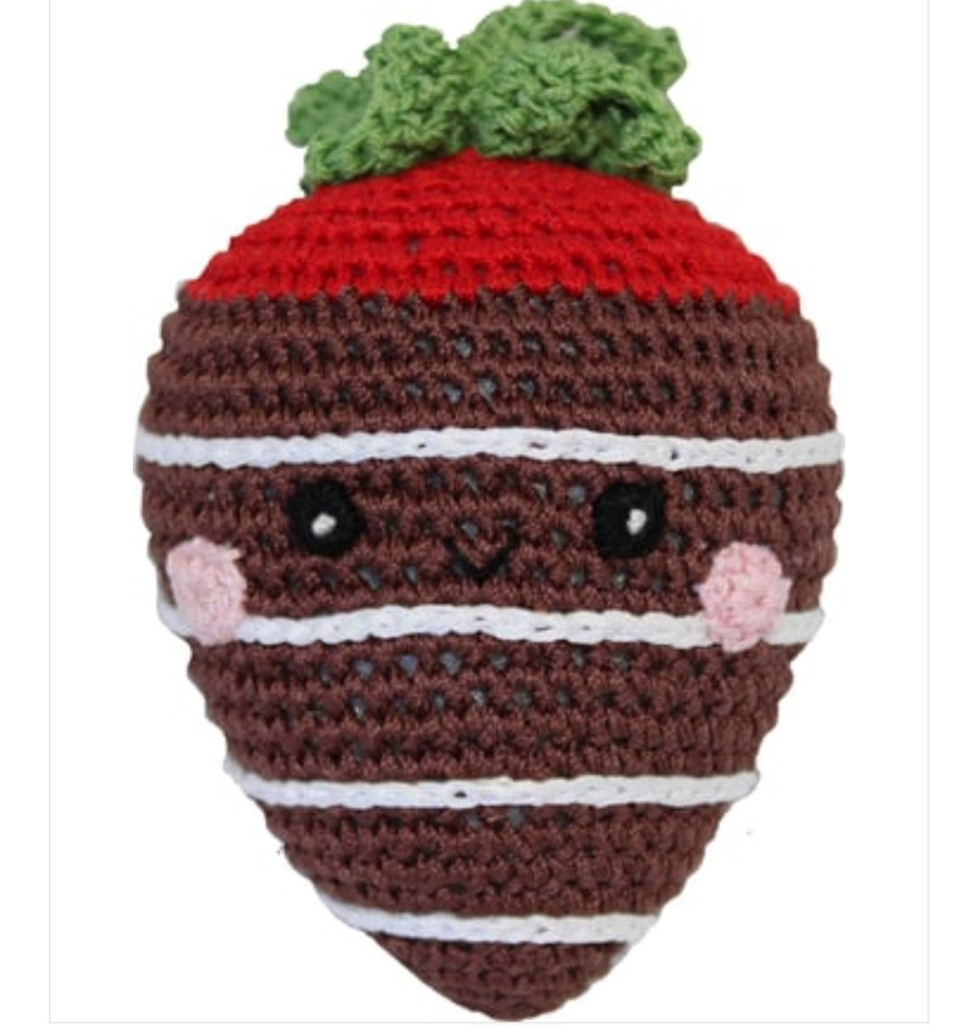 Chocolate Covered Strawberries Organic Cotton Dog Toy