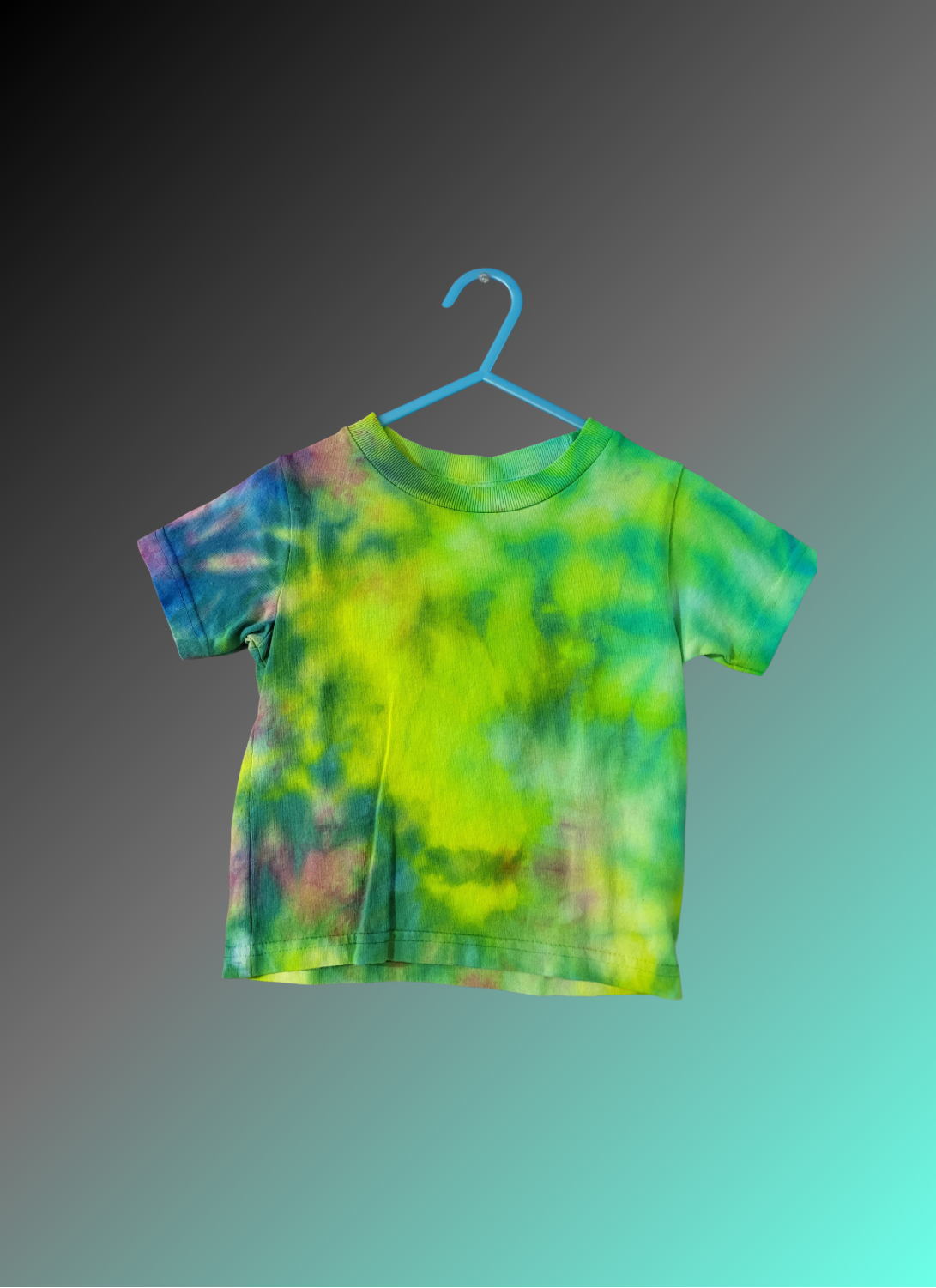 Green, Pink and Blue Crumble Dyed- Ready to Ship- Size 2T