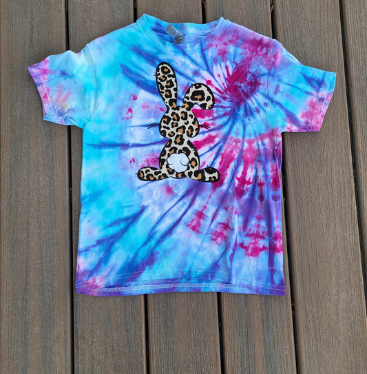 Glitter Cotton Candy Cheetah Bunny Spiral- Ready to Ship- Size Youth Small