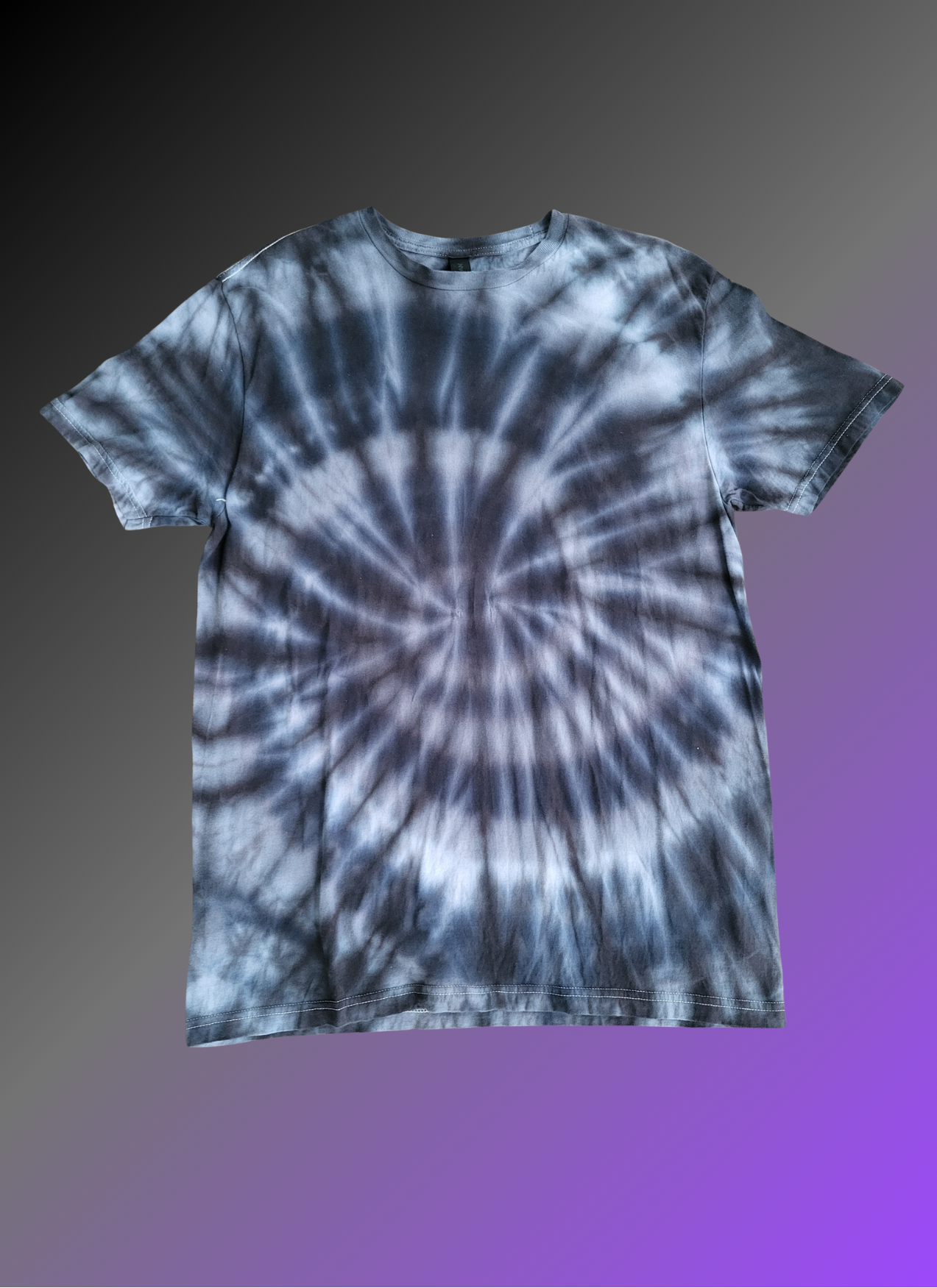 Grayscale spiral Tye Dye- Ready to Ship- Size Adult Large