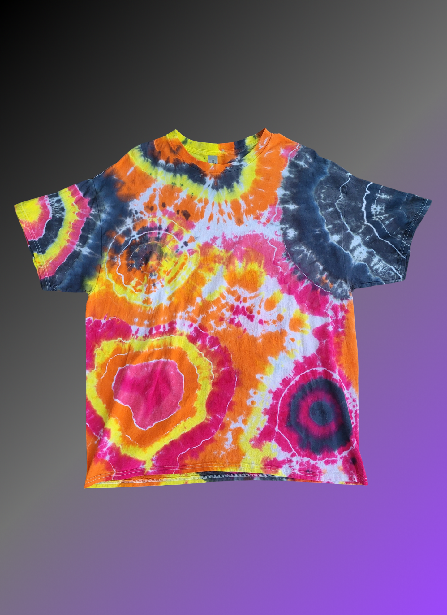 Volcano Sunburst Geode Tye Dye- Ready to Ship- Size Adult XL