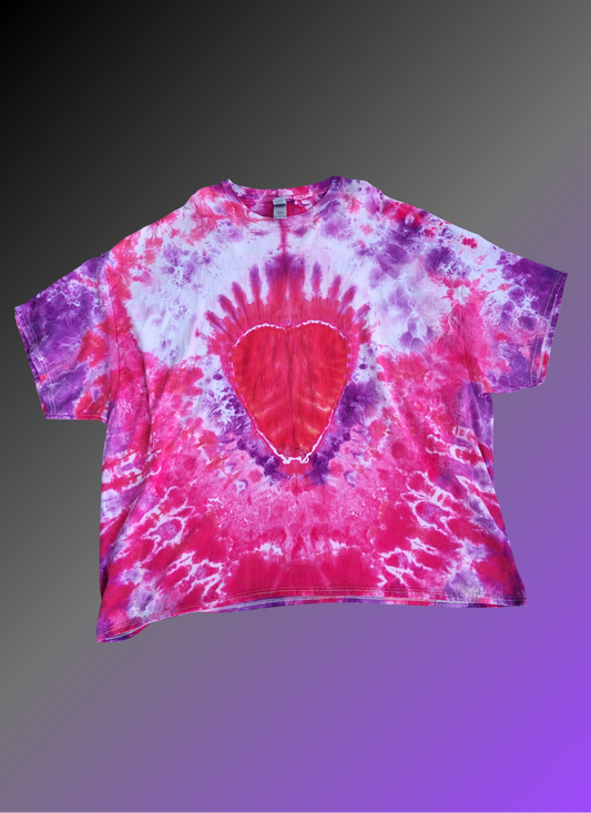Heart shape Tye Dye T-Shirt- 5XL- Ready to Ship