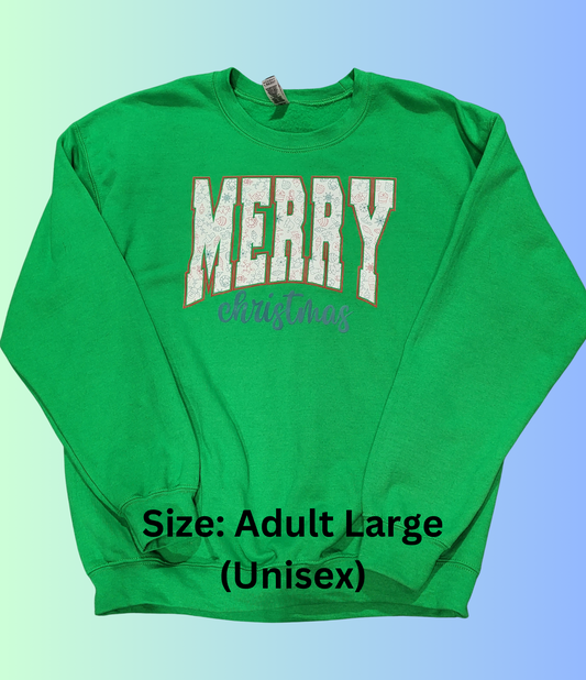 Merry Christmas - MARKED DOWN Ready to Ship- Size Adult Large