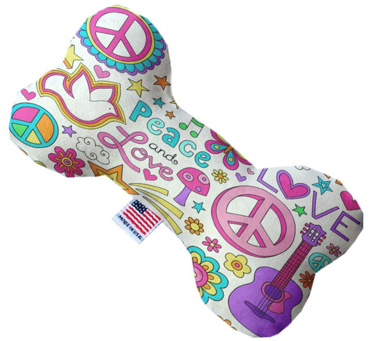 Peace & Love Plush Dog Toy