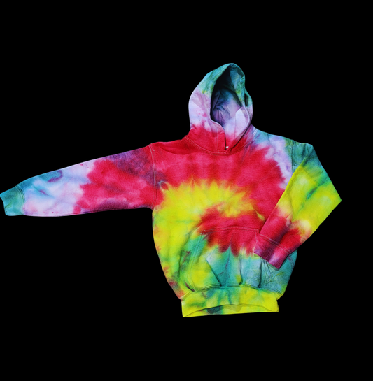 Radical Rainbow Spiral Hoodie- Ready to Ship- Size Youth Small